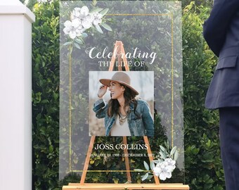 Funeral Sign, Celebration of Life Welcome Sign, Custom In Loving Memory Welcome Sign, Memorial Sign with Picture, Funeral Decorations