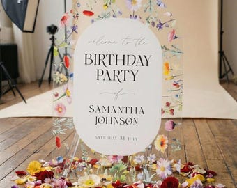Wildflowers Birthday Sign, Wildflowers Birthday Party Sign, Floral Birthday Welcome Sign, Wildflower Birthday Party Decorations SpeedyOrders