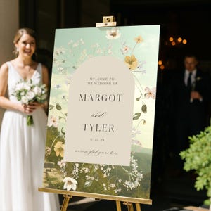 Wildflowers Wedding Sign, Wildflower Wedding Sign, Floral Wedding Welcome Sign, Wild Flower Wedding Decorations MyrtleRoyalBoutique