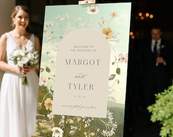 Wildflowers Wedding Sign, Wildflower Wedding Sign, Floral Wedding Welcome Sign, Wild Flower Wedding Decorations MyrtleRoyalBoutique