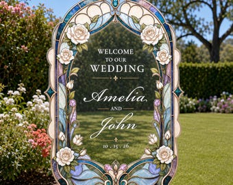 Letrero de boda con rosas, letreros de bienvenida de boda personalizados en acrílico, letreros de bienvenida a nuestra boda, decoraciones florales para bodas.