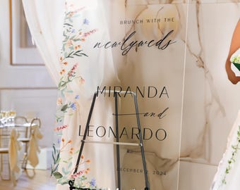 Brunch With The Newlyweds Sign, Wedding Brunch Sign, Wildflowers Morning After Wedding Sign, Wedding Brunch Decorations MyrtleRoyalBoutique