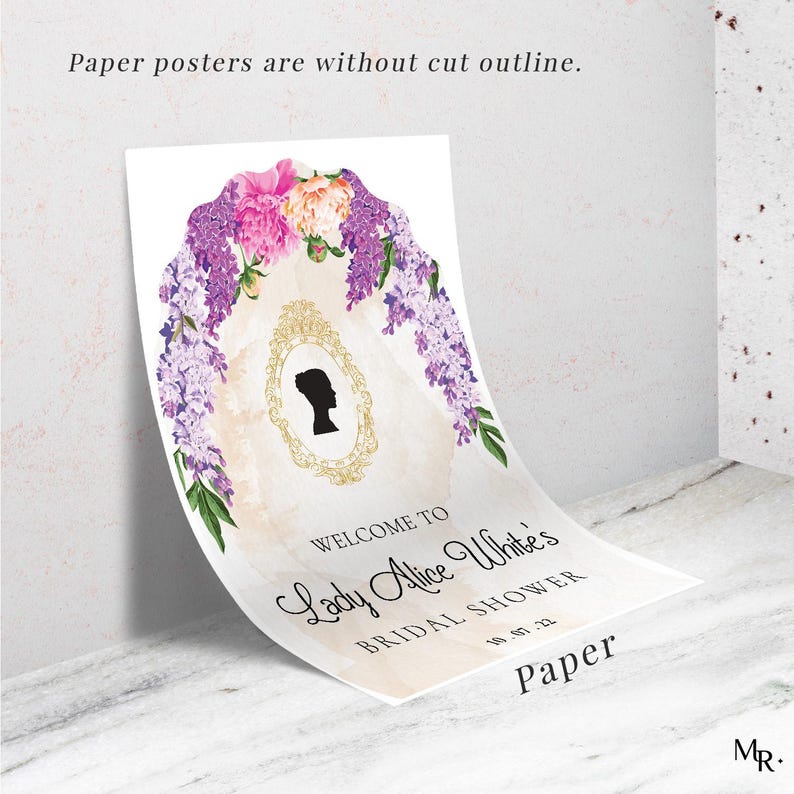 Bridgerton Inspired Bridal Shower Sign, Wisteria Tea Party Bridal Shower Sign, Bridgerton Themed Bridal Decorations MyrtleRoyalBoutique Paper Poster