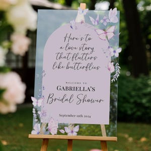 Butterflies Bridal Shower Sign, Butterfly Bridal Shower Welcome Sign, Lifetime Of Butterfly Bridal Shower Decorations MyrtleRoyalBoutique