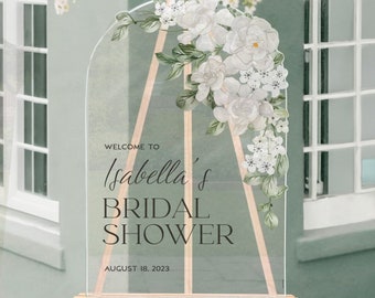 Bridal Shower Sign, Customized Sage Green Floral Bridal Shower Welcome Sign, Wedding Bridal Party Sign, Sage Bridal Shower Decorations