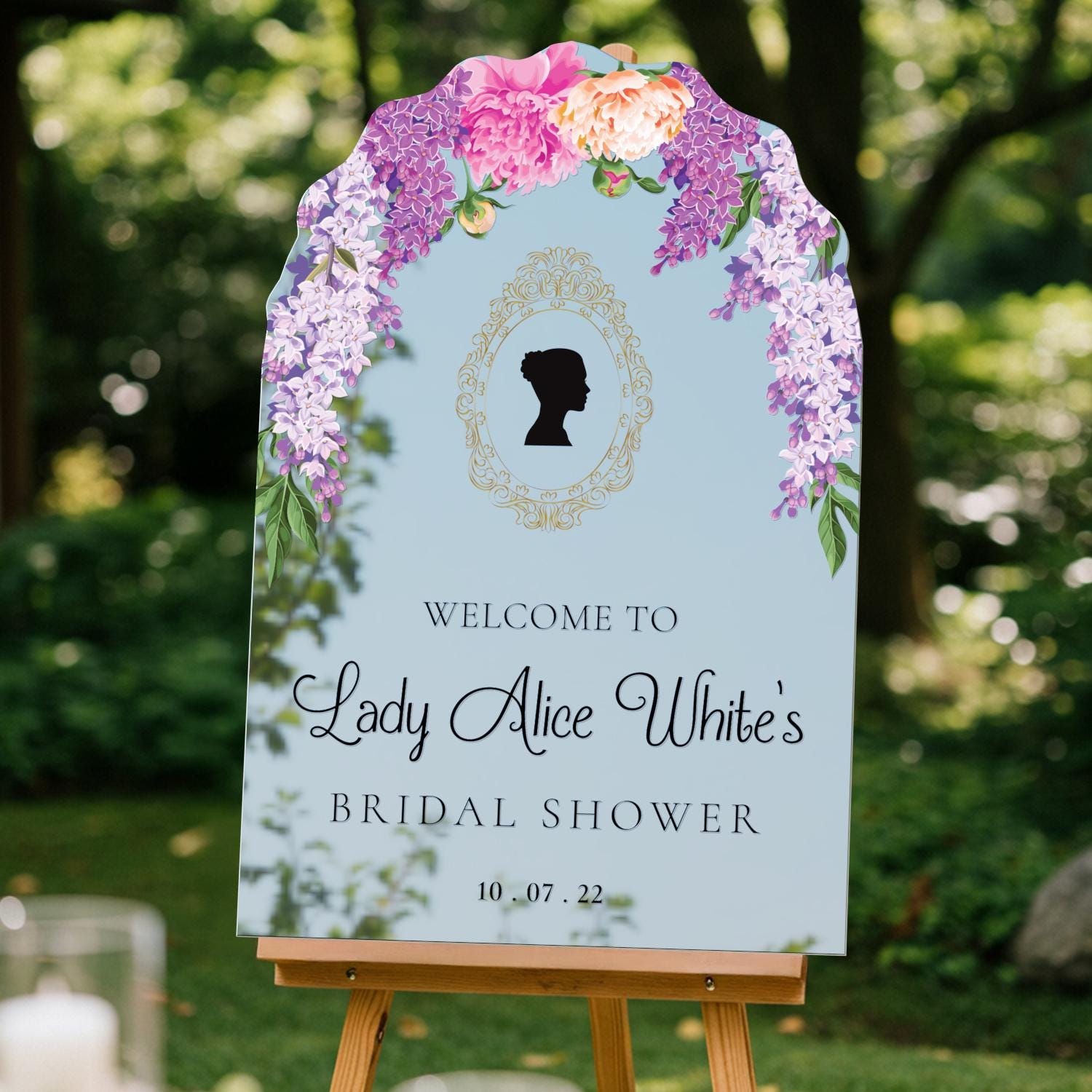 Bridgerton Inspired Bridal Shower Sign, Wisteria Tea Party Bridal Shower Sign, Bridgerton Themed Bridal Decorations MyrtleRoyalBoutique