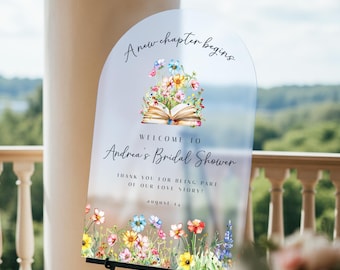 Wild flowers Bridal Shower Sign, Floral Bridal Shower Welcome Sign, Love Story Bridal Sign, WildFlower Bridal Decor MyrtleRoyalBoutique