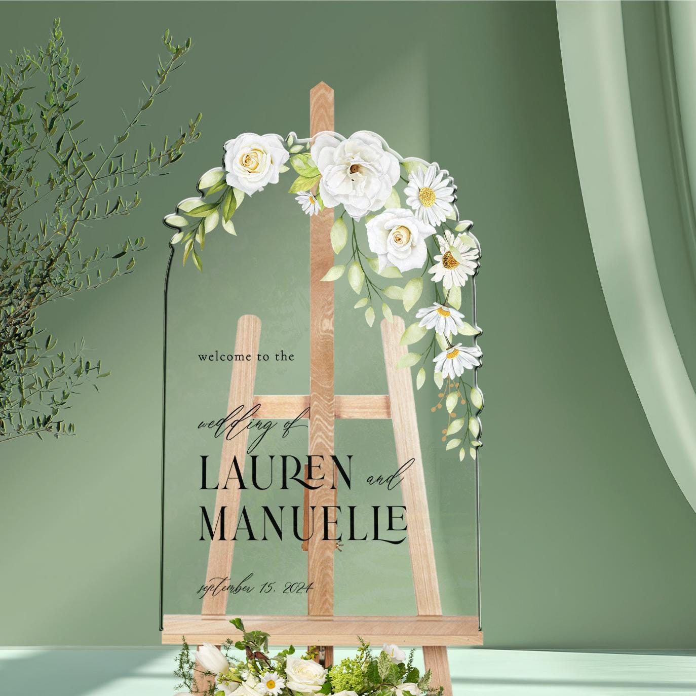 Greenery 'Love Can Be Hot' Acrylic Wedding Sign - 8x11 Inch Arch With Holder, Ceremony & Reception Decor - View #3