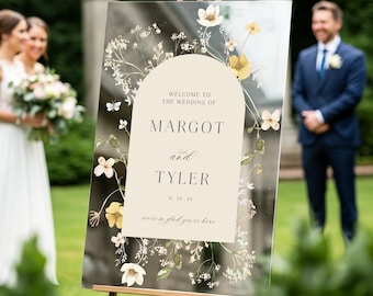 Wildflowers Wedding Sign, Wildflower Wedding Sign, Floral Wedding Welcome Sign, Wild Flower Wedding Decorations MyrtleRoyalBoutique