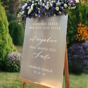Assigned Seats Are Not Our Style Wedding Sign, Sit Anywhere That Makes You Smile Sign, Pick A Seat Not A Side Sign MyrtleRoyalBoutique