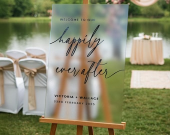 Welcome To Our Happily Ever After Wedding Sign, Acrylic Wedding Signage, Happily Ever After Wedding Decorations