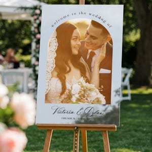Wedding Welcome Sign With Photo, Photo Wedding Sign, Wedding Sign, Custom Wedding Sign, Welcome To The Wedding Sign MyrtleRoyalBoutique