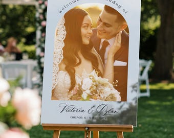 Wedding Welcome Sign With Photo, Photo Wedding Sign, Wedding Sign, Custom Wedding Sign, Welcome To The Wedding Sign MyrtleRoyalBoutique