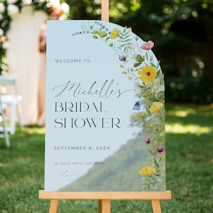 Wild flowers Bridal Shower Sign, Welcome To Bridal Shower Sign, Acrylic Bridal Shower Sign, WildFlower Decorations MyrtleRoyalBoutique