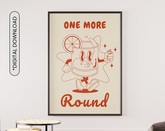 Retro Cocktail Art Print: 70s Cartoon Bar (Digital Download)