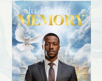 En memoria de alguien, fondo funerario de la escalera al cielo (plantilla para lienzo)