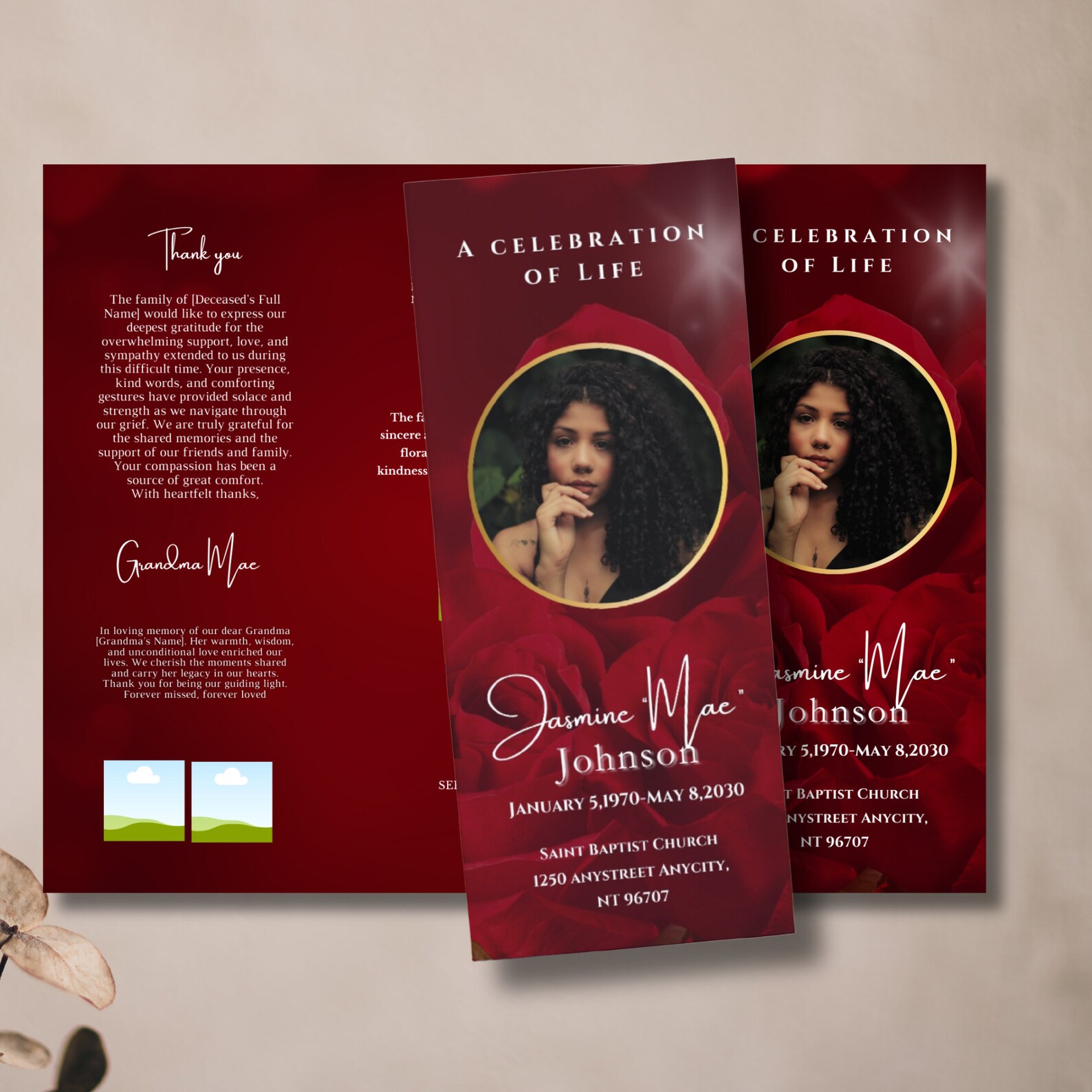 Elegant Funeral Program Template | Celebration of Life (digital ...