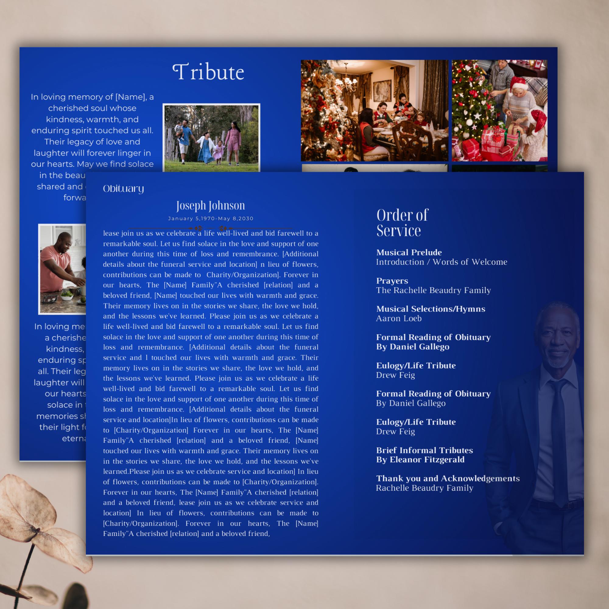 Personalized Memorial Program Template | Celebration of Life, Canva ...