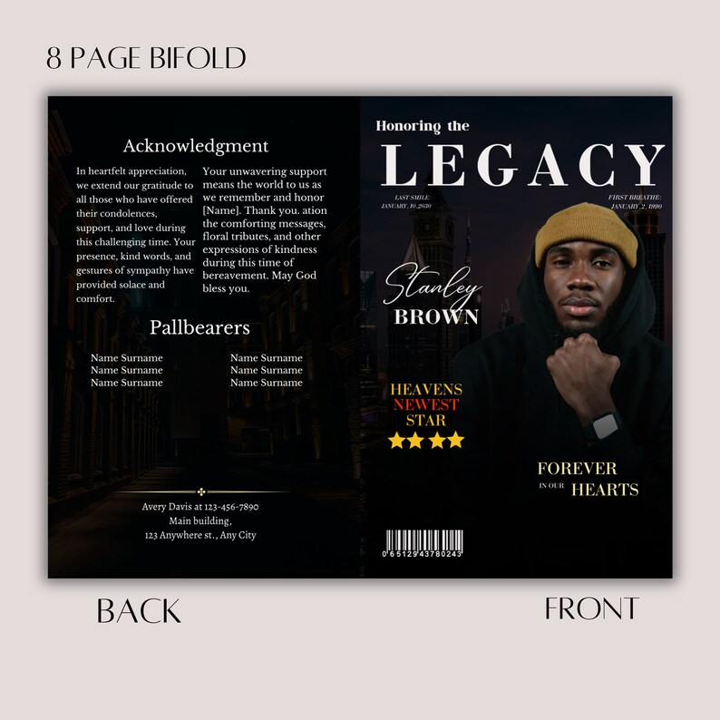 Obituary Magazine Funeral Program Template Celebration of Etsy UK Obituary Magazine Funeral Program Template Celebration of Etsy UK