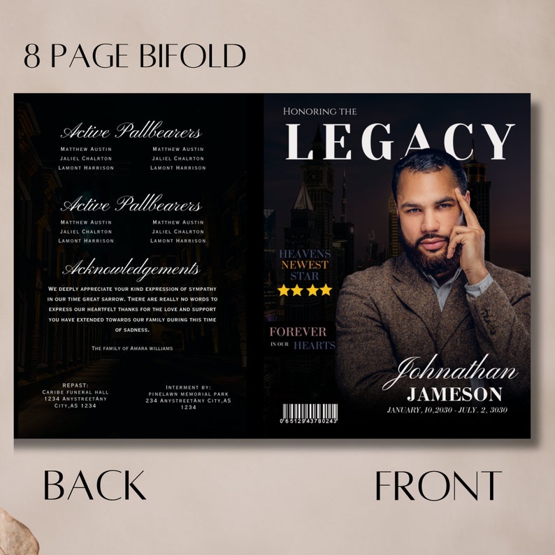 Funeral Programs Template Obituary Template for Funeral Memorial ...