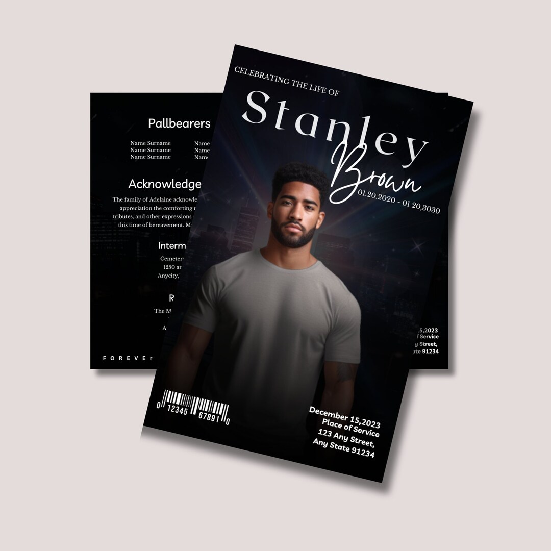 Elegant Funeral Program Template | Celebration of Life (digital ...