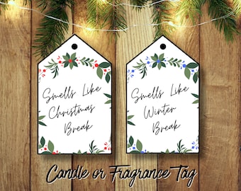 Christmas Candle Gift Tags: Teacher Holiday Printable (Digital Download)