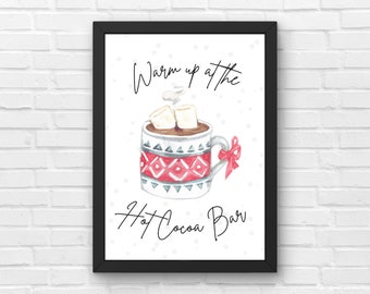 Hot Cocoa Bar Sign: Winter Holiday Party Decor (PDF & JPG)