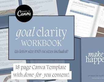 Goal Planner Template Bundle, Canva Templates, Goal Setting Workbook, Printable, Life Coaching Templates, Coaching Templates