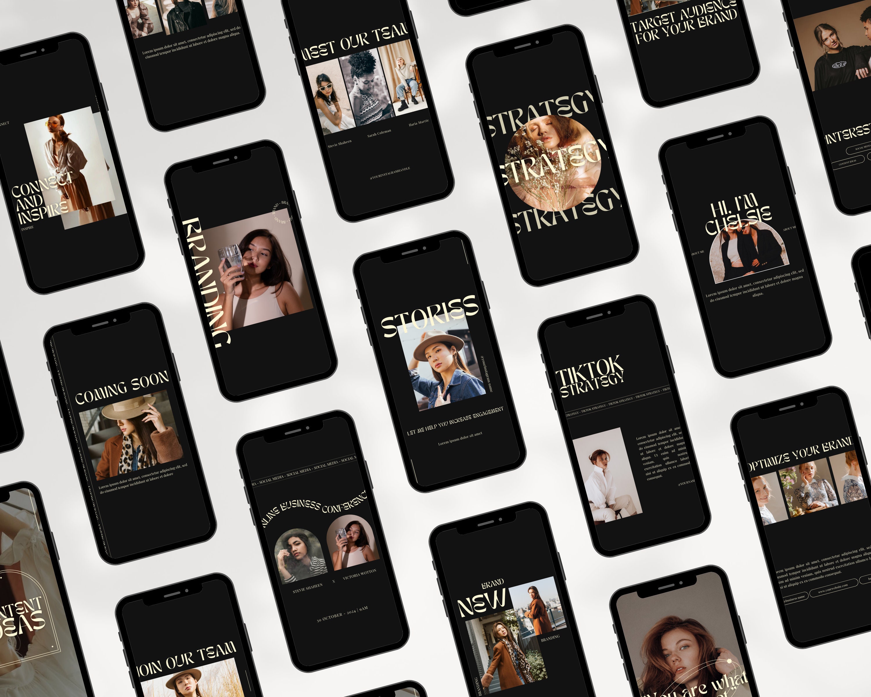 MRR DARK Aesthetic Instagram Post & Story Canva Bundle, Master Resell ...