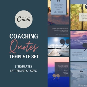 Plantillas de citas de coaching, herramientas de hojas de trabajo de coaching de vida, pósteres de coaching, coaching de vida, plantillas de coaching, pósteres motivacionales