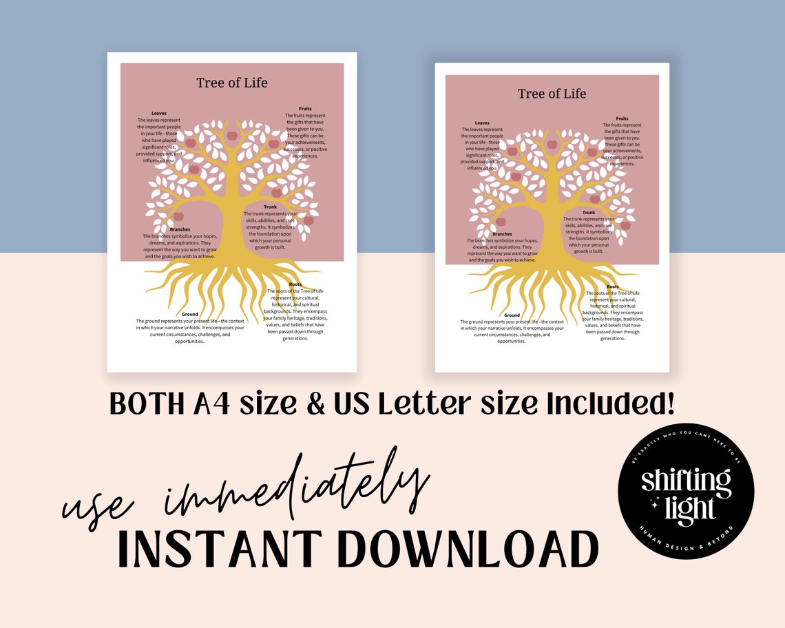 Tree of Life Workbook Narrative Therapy Worksheet Self Discovery ...
