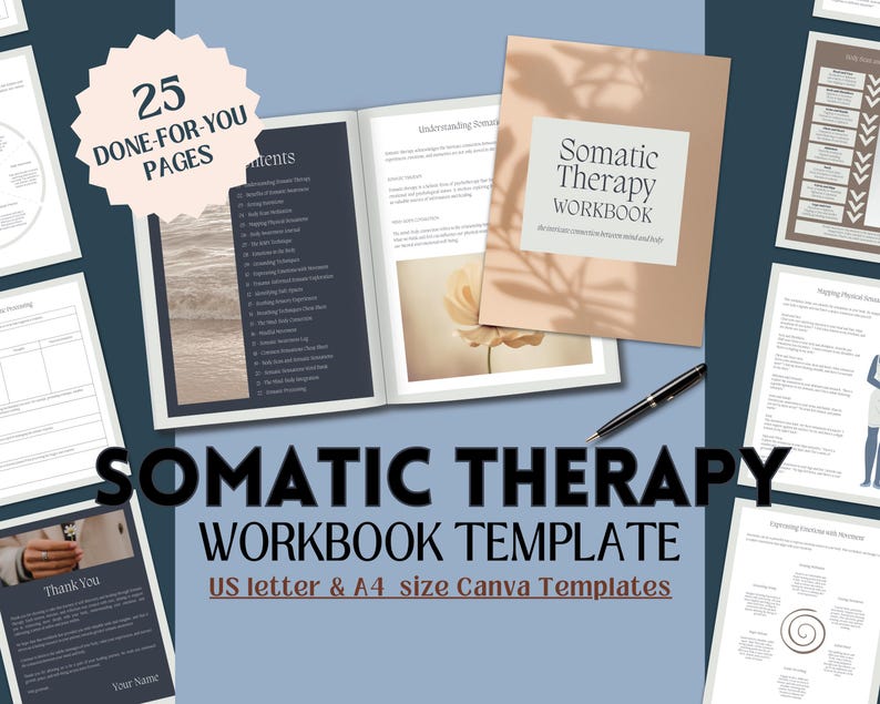 Somatic Therapy Workbook Canva Template: Customizable Coaching Tools ...