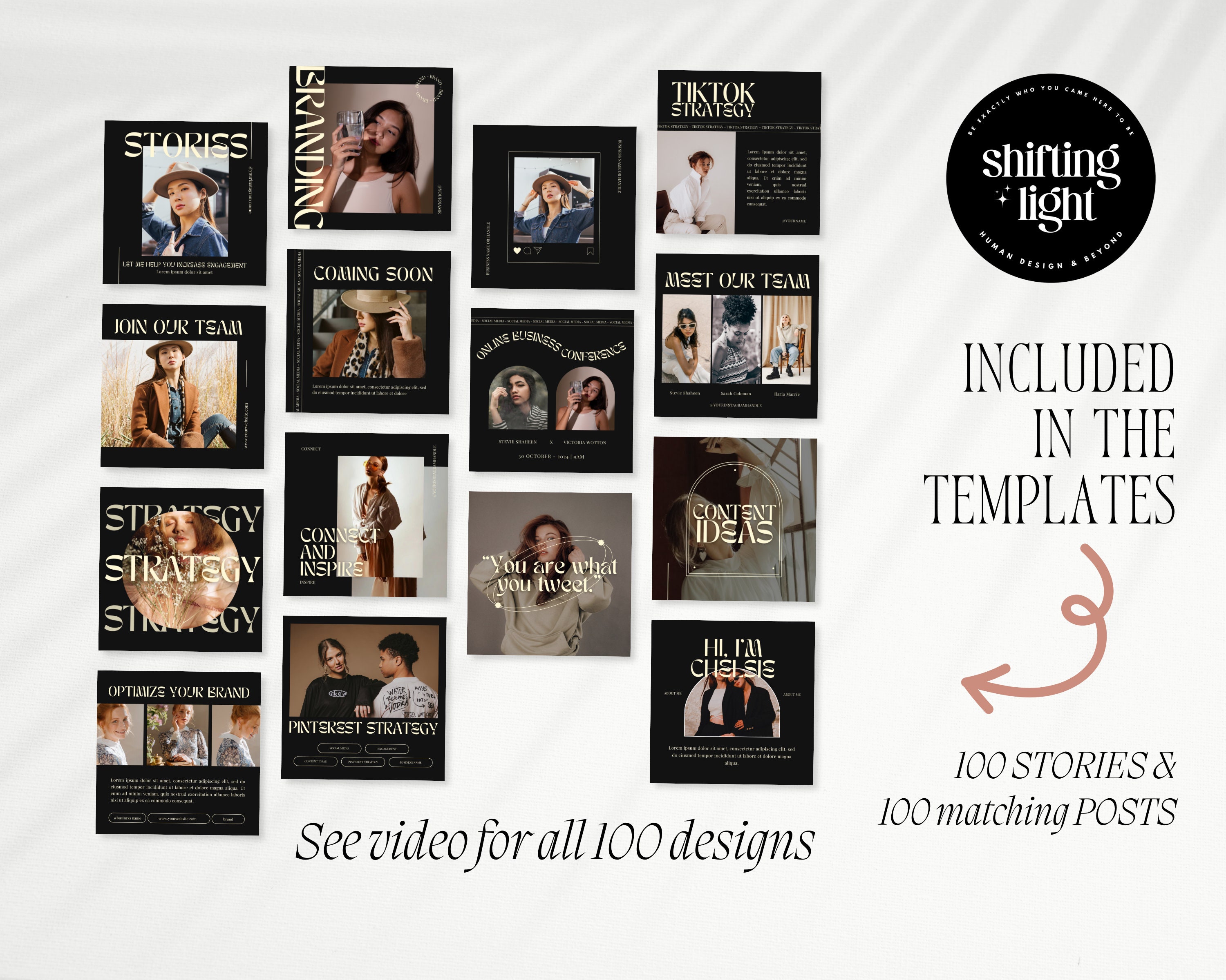 MRR DARK Aesthetic Instagram Post & Story Canva Bundle, Master Resell ...