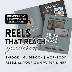 Reels That Reach eBook/Guidebook with PLR/, Master Resell Rights, Instagram Workbook, Canva Template, Passive Income, Faceless Instagram