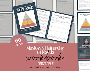 Maslow Hierarchy of Needs Workbook Printable Psychology Worksheet Self Actualization Therapy Counseling Tool PDF Printables Maslow’s