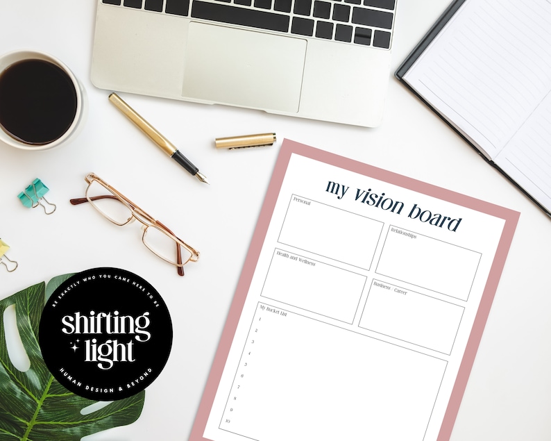 Vision Board Workbook Printable Goal Setting Planner Manifestation ...