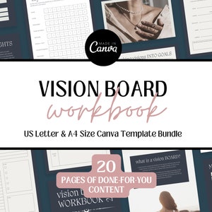 Vision Board Workbook Canva Template: 2024 Manifestation (Digital Download)