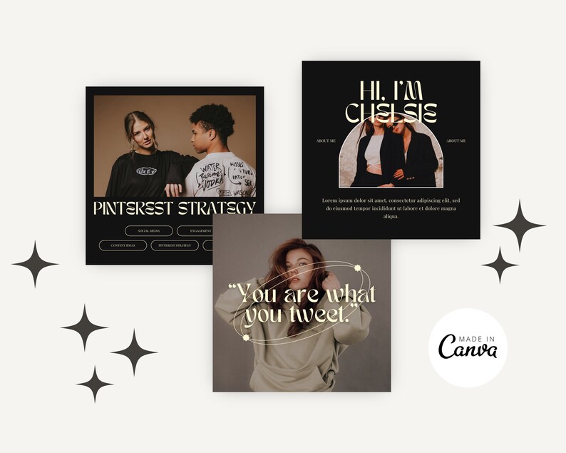 MRR DARK Aesthetic Instagram Post & Story Canva Bundle, Master Resell ...