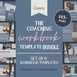 Coaching Workbook Canva Template Bundle, Done-For-You, Coaching Canva Templates, Life Coach Workbooks, Life Coaching, Coaching eBooks