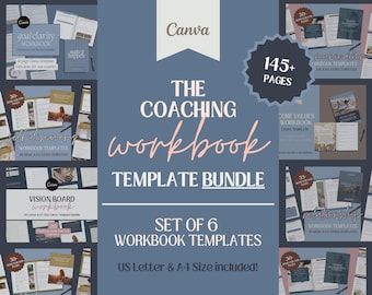Coaching Workbook Canva Template BUNDLE: 145+ Pages (Digital Download)