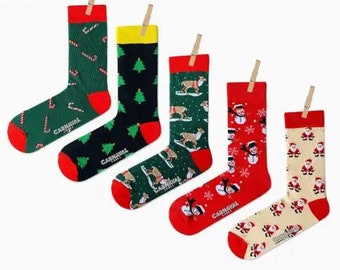 New Year's Patterned Colorful scented Socks Unisex five piece