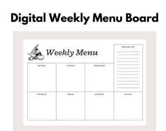 Weekly Menu Board