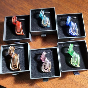 Handmade Murano Glass Swirl Pendant Necklace
