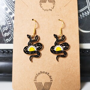 MYTHICAL POWER Halloween Special I Cannot Decide Dual Head Snake Enamel Earrings with 925 Sterling Silver Hooks
