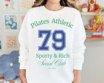 Pilates sweatshirt for gym and studio workout wear gift for women athletic pilates sweatshirt for everyday casual athleisure outfit