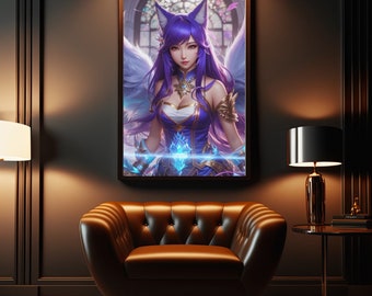 Ahri League Of Legends Wall Art Ahri Digital Print For Friend League Of Legends Champion Gaming Poster For Gamers Printable Decor For Wall