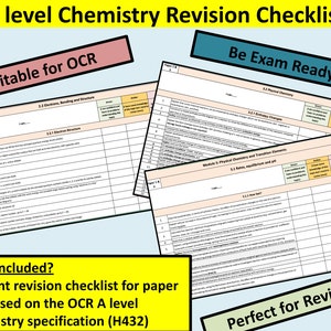 OCR A Level Chemistry Specification Checklist