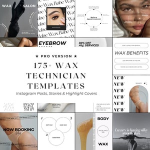 175+ PRO Wax Templates Instagram Post Story Highlight | Waxing Social Media Templates | Body Waxer Templates | Hair Removal Social Media