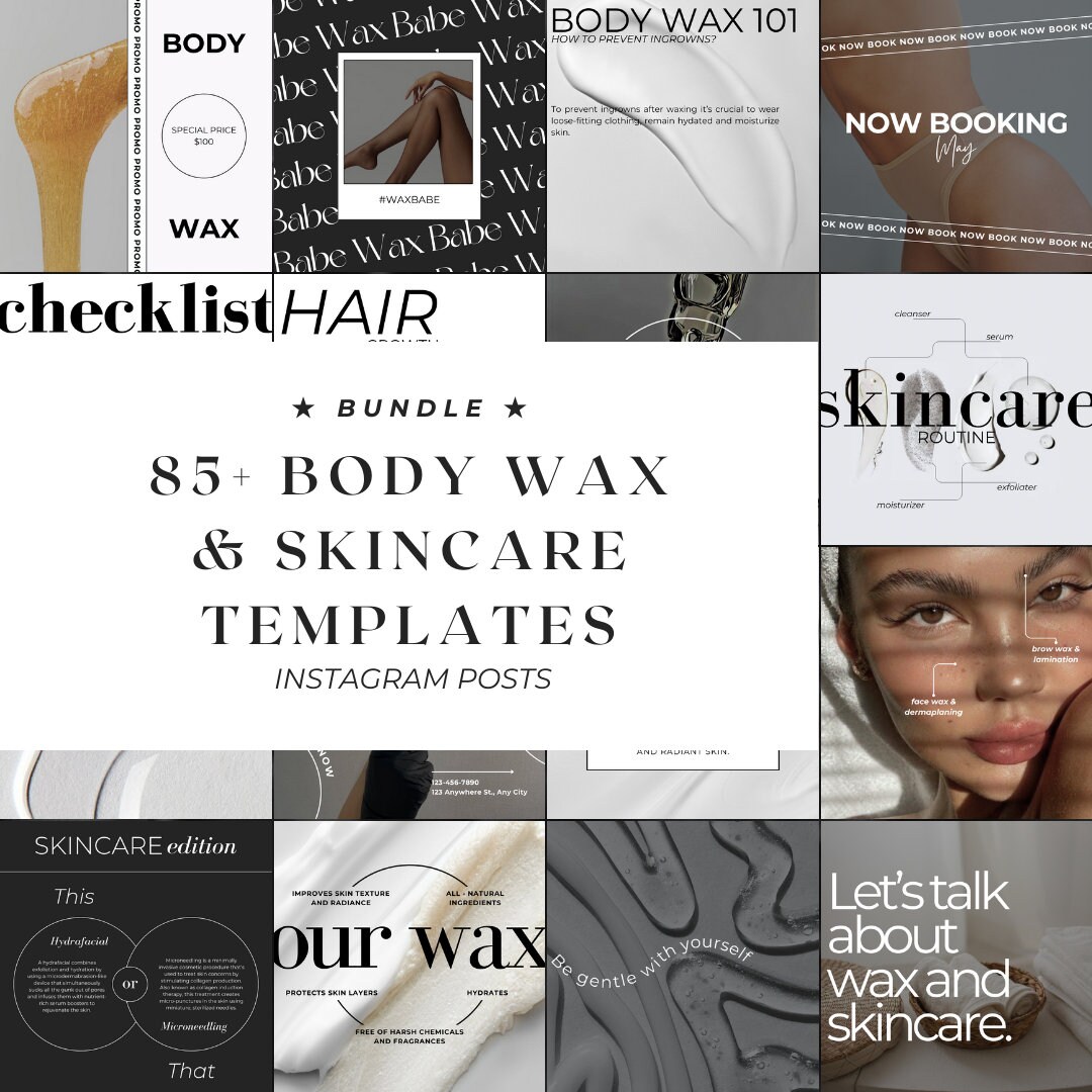 85 Body Wax and Skincare Instagram Posts Body Wax Templates Skincare