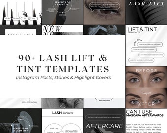 Más de 90 publicaciones de Instagram de Lash Lift y Lash Tint / Lash Perm / Lash Lamination / Lash Instagram Post Templates / Lash Tech Social Media Templates